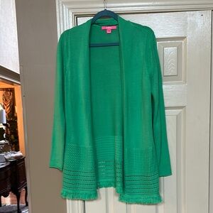 Green Open-Front Sweater